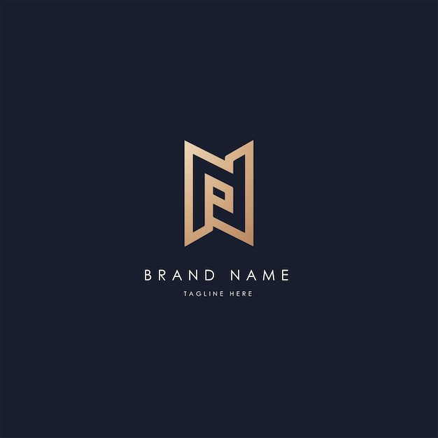 NP vector logo design vector image alphabetic luxury golden style