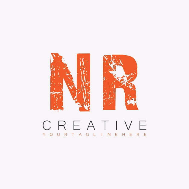 Vector nr initial monogram logo with letter creative design