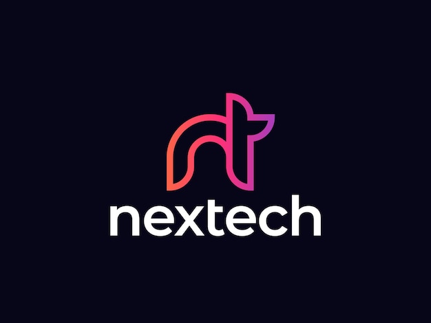 nt tech lettermark logo design