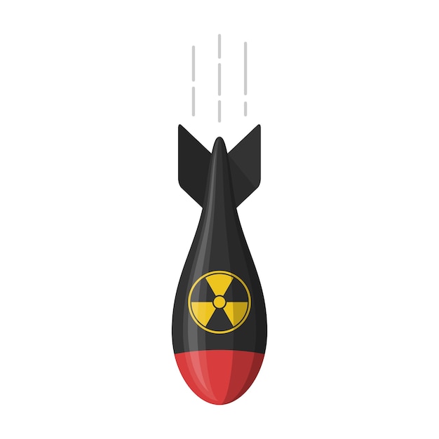 Nuclear bomb. Atomic rocket air bomb. Bombshell Missile army Nuke radiation.