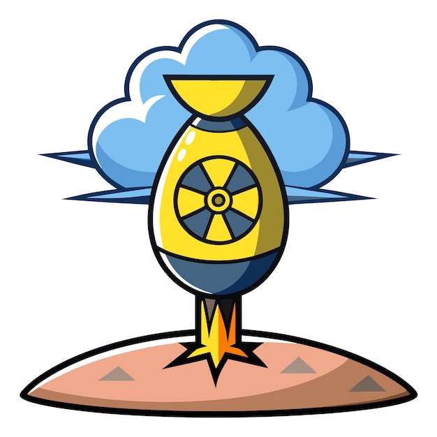 Vector nuclear bomb clipart vector art and illustration