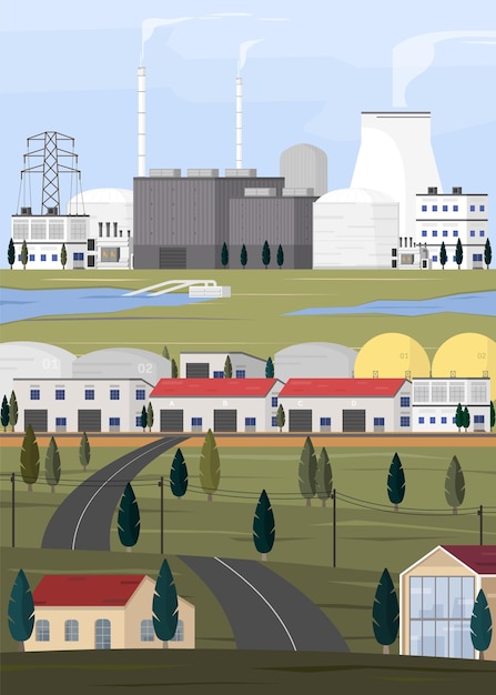 Nuclear energy nuclear power plant supply electricity to the factory and city