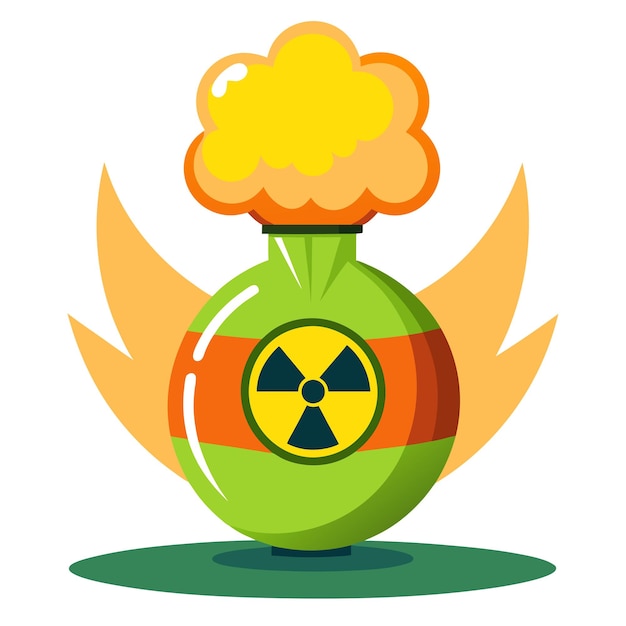 Nuclear fission bomb plutonium clip art and Vector Design With a White Background