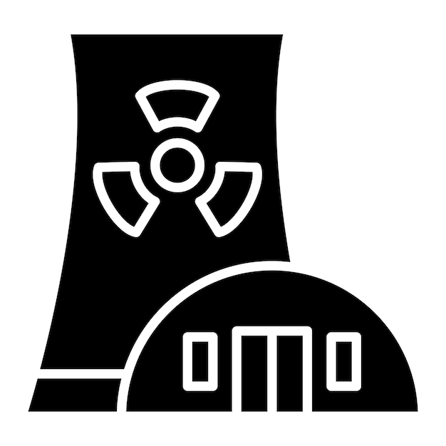 Vector nuclear glyph solid black illustration