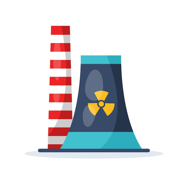 Vector nuclear power plant vector illustration