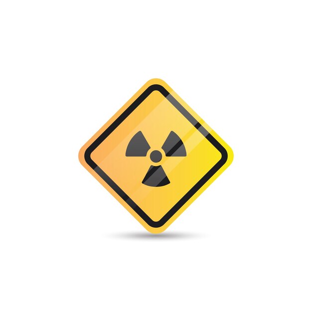 Vector nuclear warning sign logo icon vector design template