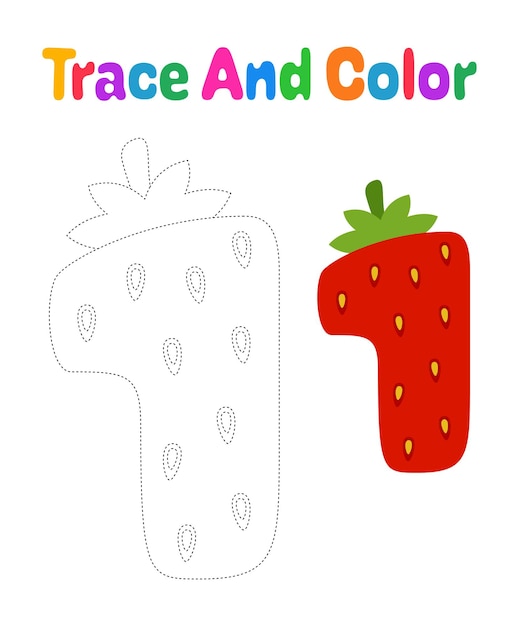 Number 1 tracing worksheet for kids