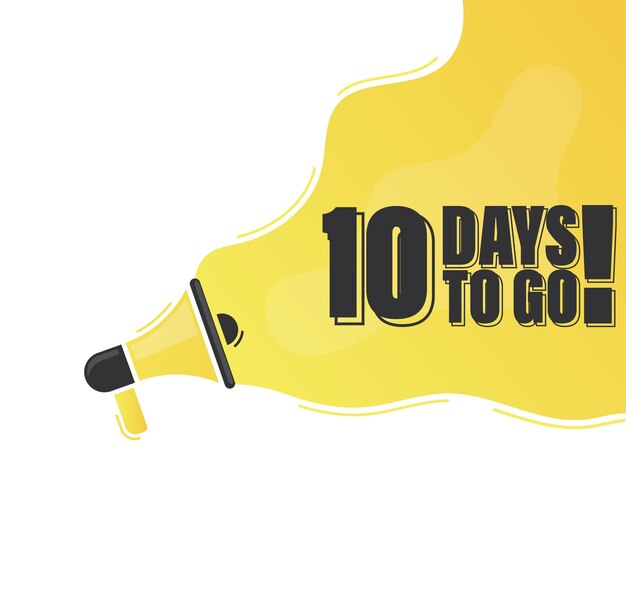 Number 10 of days left to go Badge with sale landing page banner