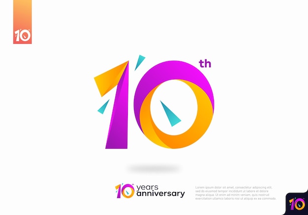 Number 10 logo icon design, 10th birthday logo number, anniversary 10