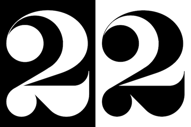 NUMBER 2 LOGO VECTOR MONOGRAM BRANDING INITIAL DESIGN