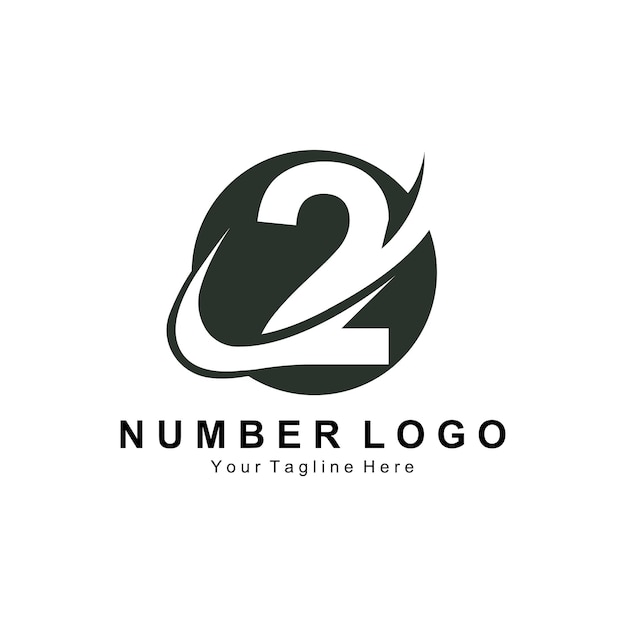 Number 2 two logo design premium icon vector illustration for company banner sticker product brand