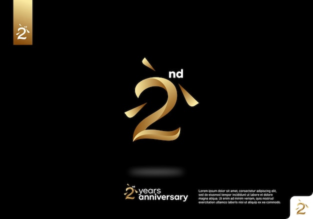 Number 20 gold logo icon design, 20th birthday logo number, 20th anniversary.