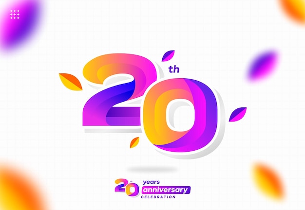 Number 20 logo icon design, 20th birthday logo number, anniversary 20