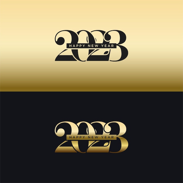 The number 2023 for new year greetings on a golden background