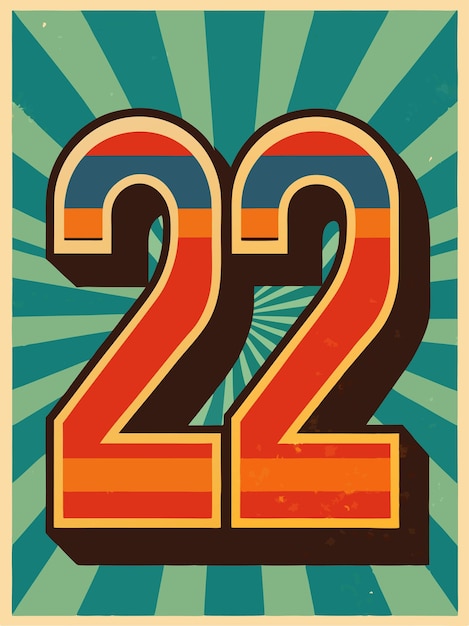 Number 22 logo icon design 22nd birthday logo number anniversary 22