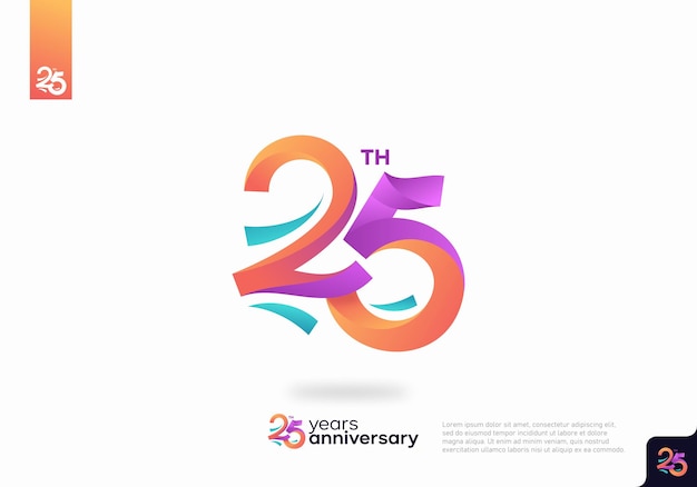 Number 25 logo icon design, 25th birthday logo number, anniversary 25