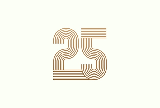 Number 25 Logo Monogram Number 25 logo multi line style usable for business logos and anniversar