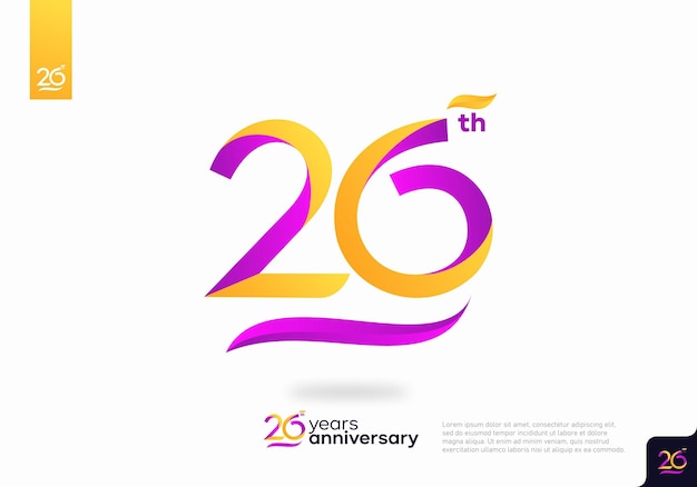 Number 26 logo icon design, 26th birthday logo number, anniversary 26