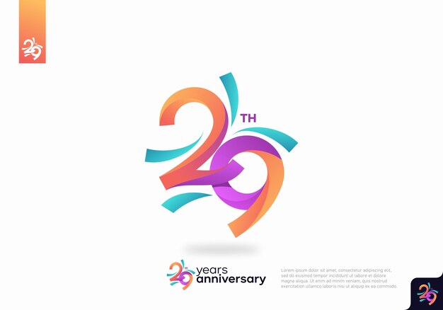 Vector number 29 logo icon design, 29th birthday logo number, anniversary 29