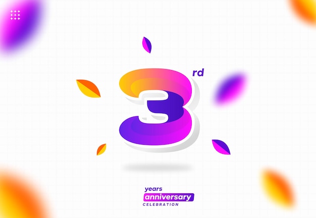 Number 3 logo icon design, 23rd birthday logo number, anniversary 3