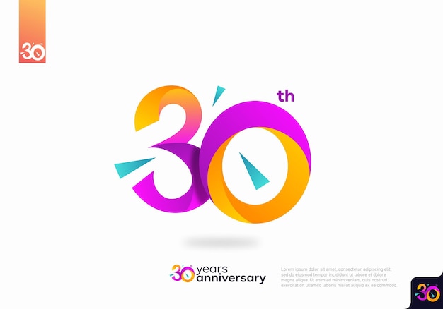 Number 30 logo icon design, 30th birthday logo number, anniversary 30