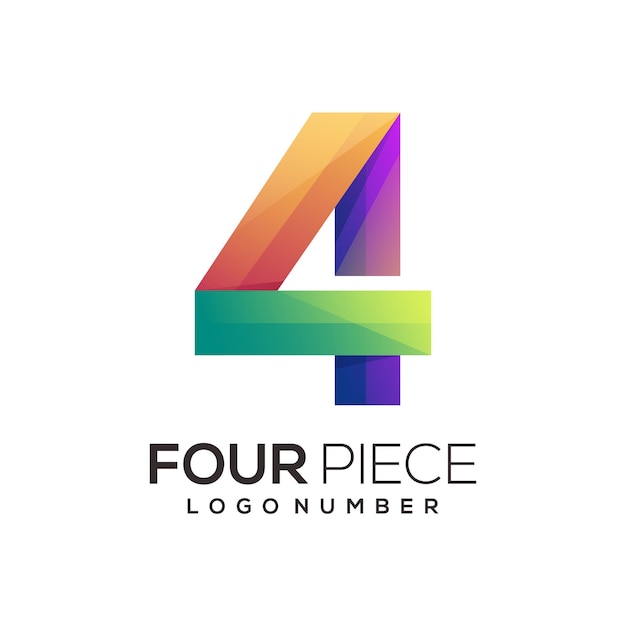 Number 4 logo colorful gradient