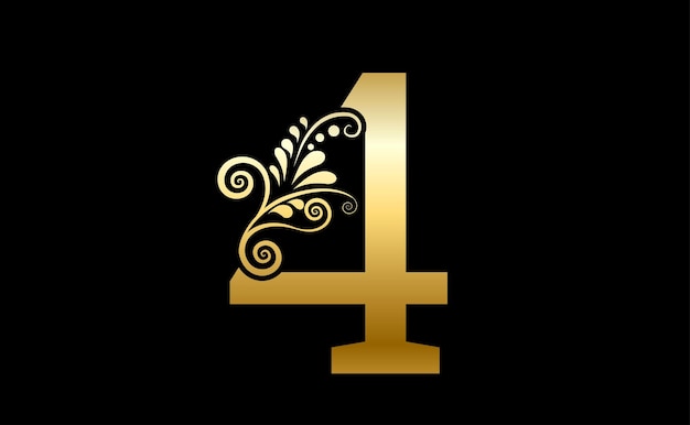 Number 4 Luxury Logo