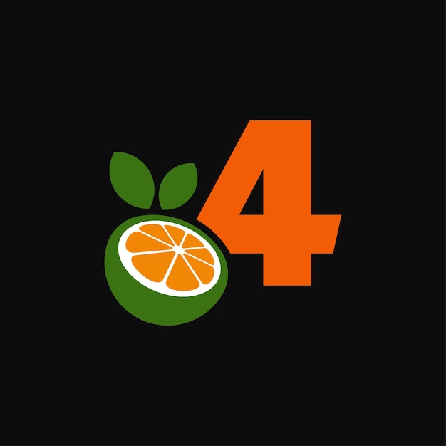 Number 4 Orange Logo