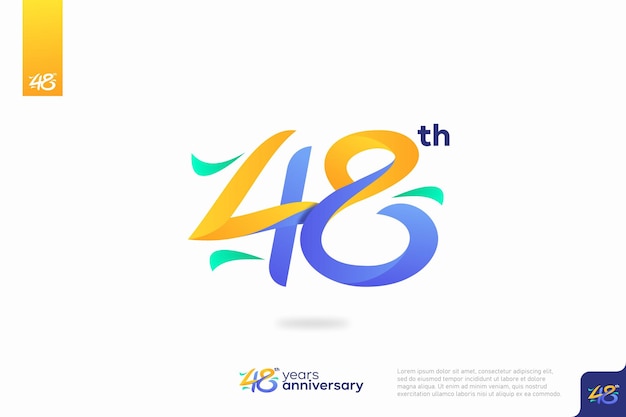 Number 48 logo icon design 48th birthday logo number anniversary 48