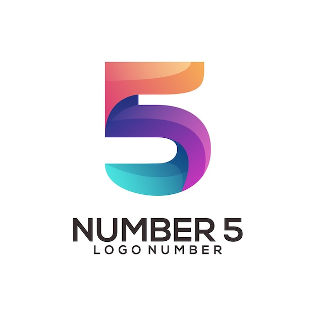 Number 5 logo colorful gradient