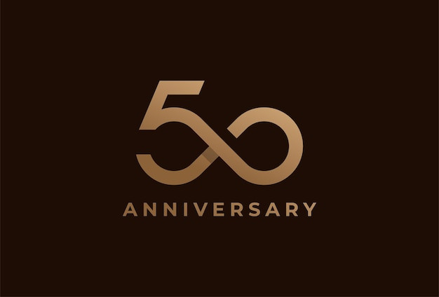 Number 50 Logo, Number 50 with infinity icon combination, can be used for birthday and business logo