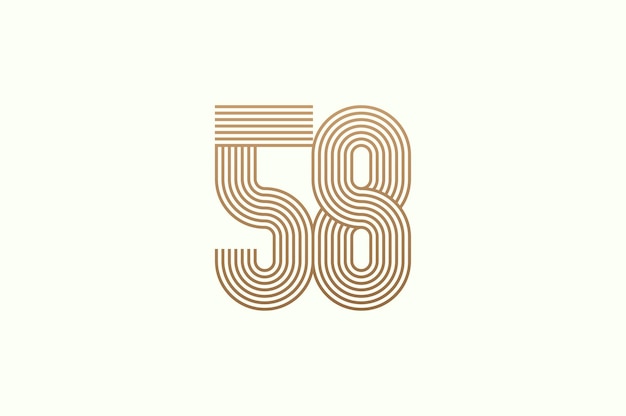 Number 58 Logo Monogram Number 58 logo multi line style usable for business logos and anniversary