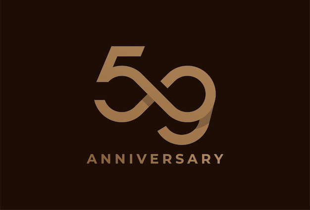 Number 59 Logo with infinity icon combination, can be used for birthday and business logo template