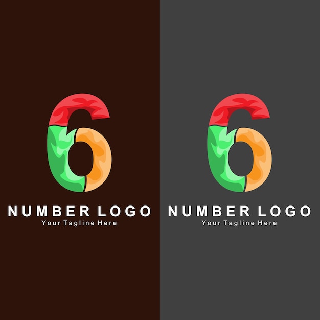 Number 6 six logo design premium icon vector illustration for company banner sticker product brand