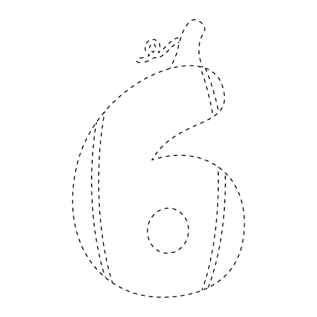 Number 6 tracing worksheet for kids