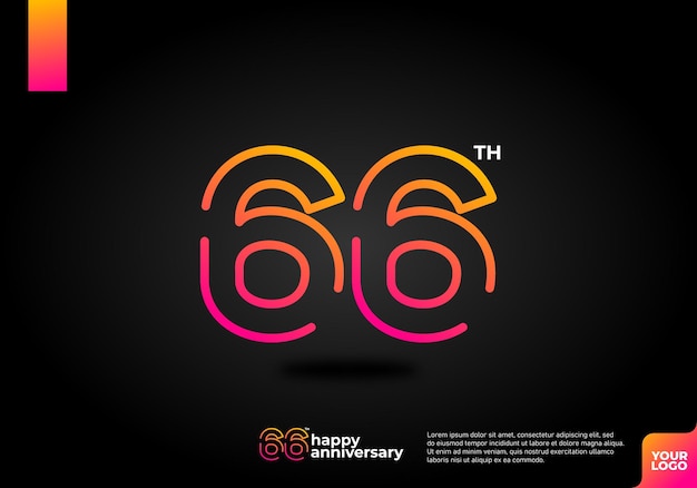 Number 66 logo icon design 66th birthday logo number anniversary 66