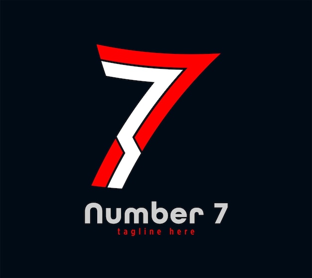 Number 7 logo design. Linear unique special letter series. Creative minimal design template vector