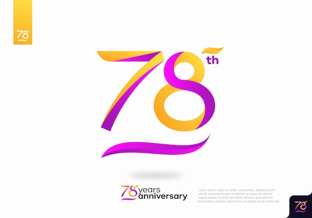 Number 78 logo icon design, 78th birthday logo number, anniversary 78