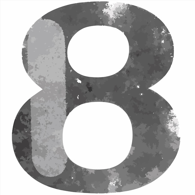 a number 8 is painted on a white background