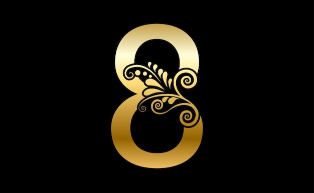 Vector number 8 luxury logo