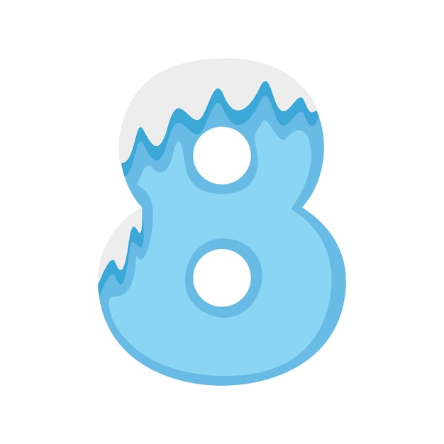 Number 8 Snow vector illustration