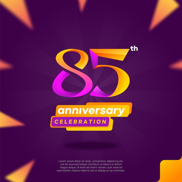 Number 85 logo icon design, 85th birthday logo number, 85th anniversary.