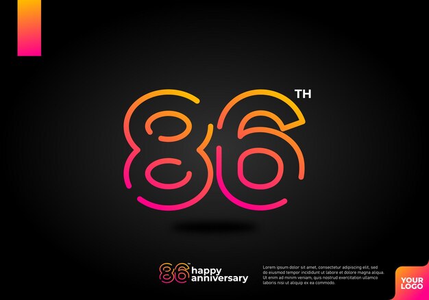 Vector number 86 logo icon design 86th birthday logo number anniversary 86