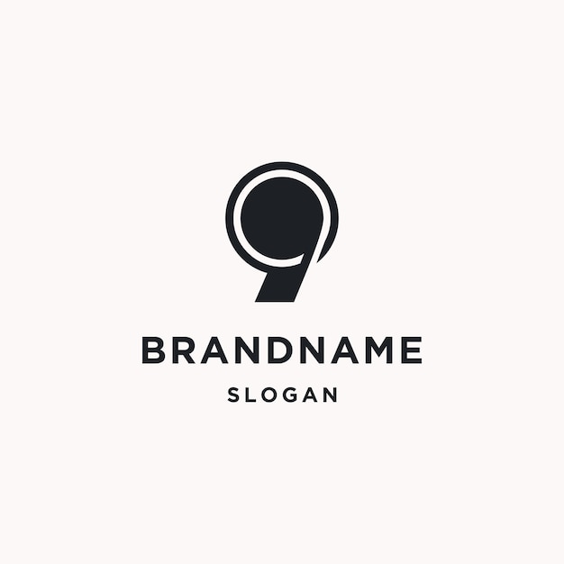 Number 9 logo icon design template