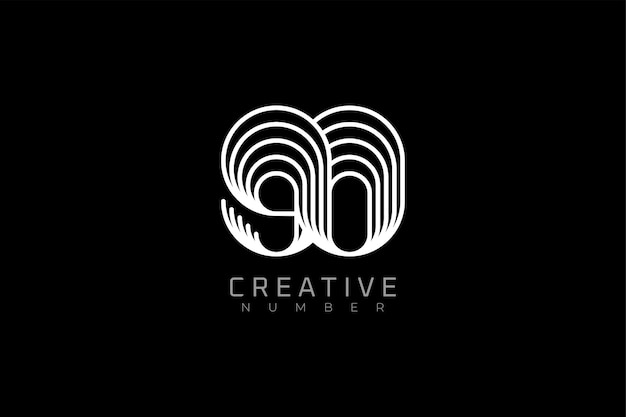 Number 90 Logo modern and creative number 90 multi line style usable for anniversary and brand logo