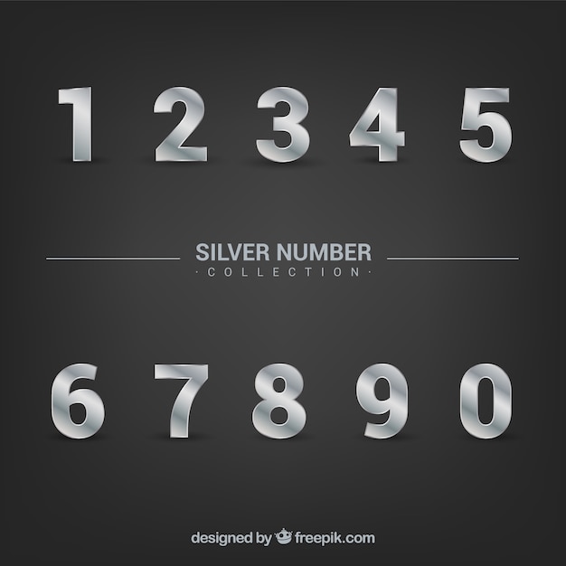 Number collection with silver style