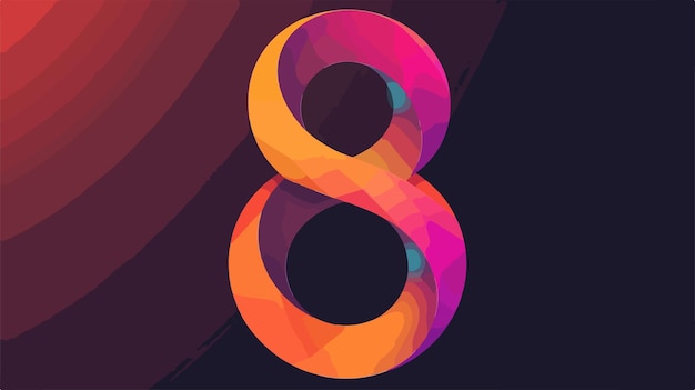 Vector number eight icon minimalistic logo graphic element