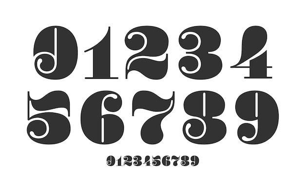 Number font Font of numbers in classical french didot style