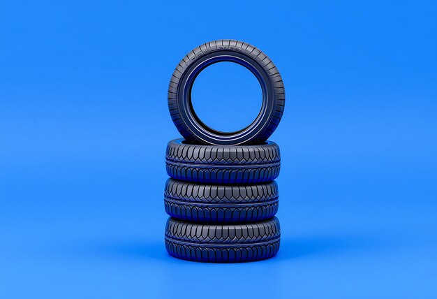 Vector a number made out of tires is shown on a blue background