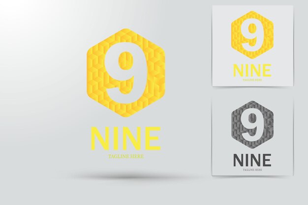 Number Nine gold color Logo